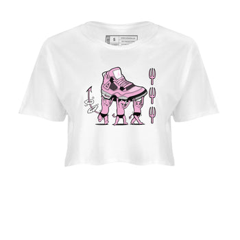 4s Retro Orchid shirts to match jordans Devil Babies sneaker match tees Air Jordan 4 WMNS Orchid match shoes to clothes SNRT Sneaker Tees unisex cotton White 2 crop tee