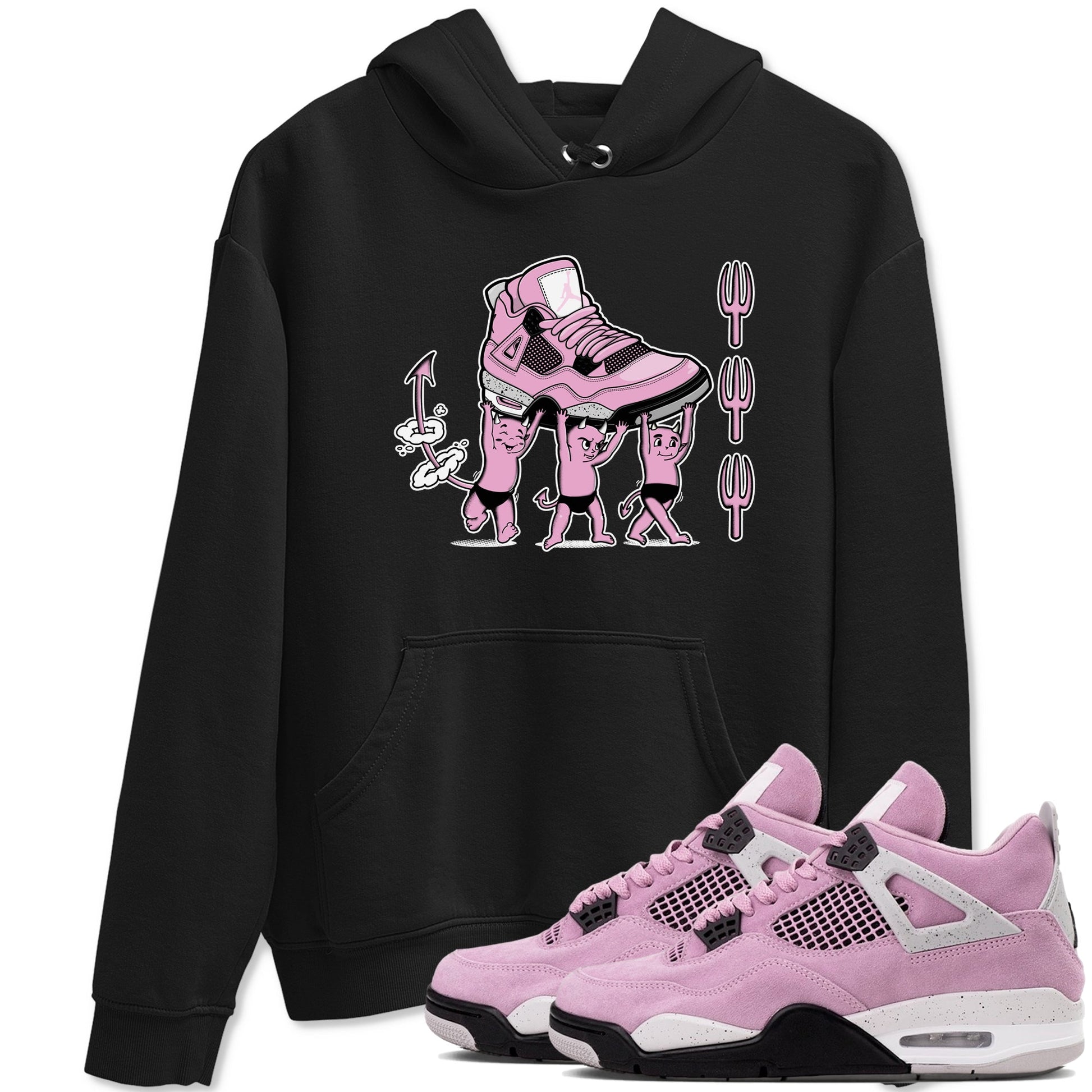 4s Retro Orchid shirts to match jordans Devil Babies sneaker match tees Air Jordan 4 WMNS Orchid match shoes to clothes SNRT Sneaker Tees unisex cotton Black 1 shirts