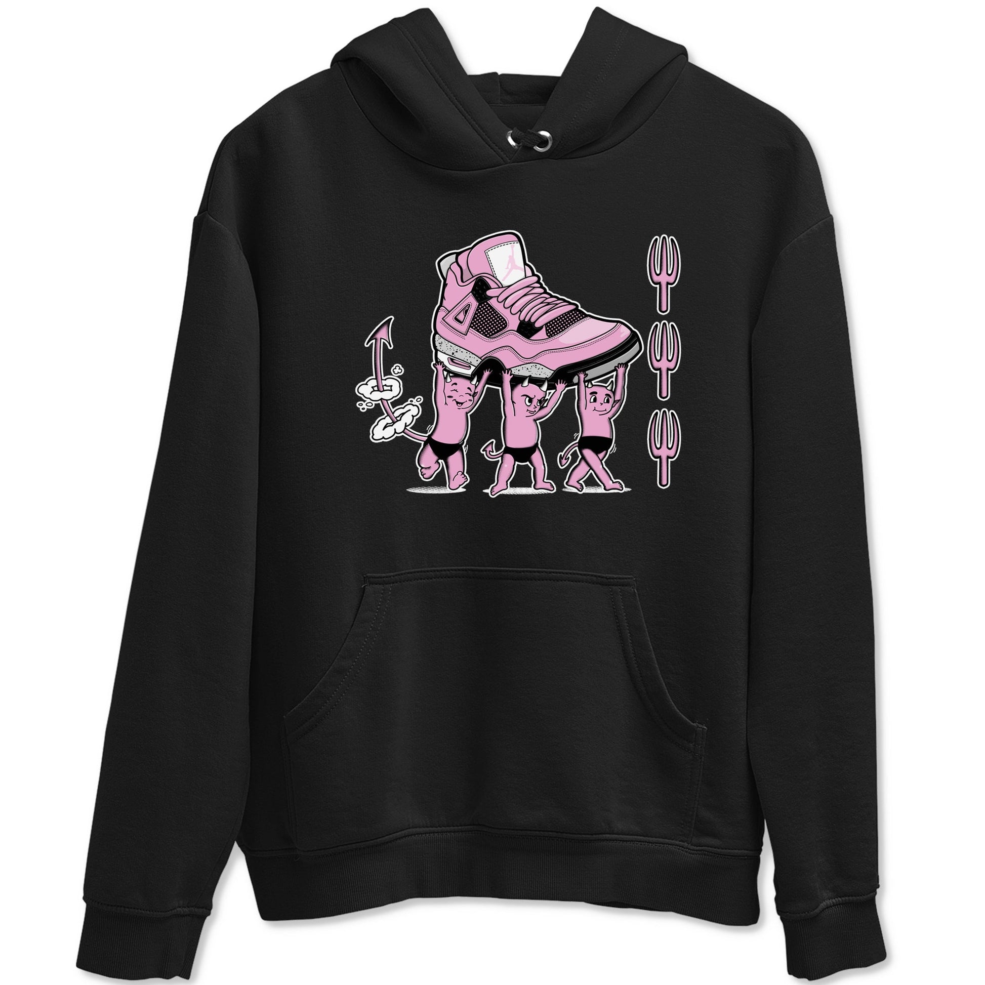 4s Retro Orchid shirts to match jordans Devil Babies sneaker match tees Air Jordan 4 WMNS Orchid match shoes to clothes SNRT Sneaker Tees unisex cotton Black 2 shirts