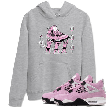 4s Retro Orchid shirts to match jordans Devil Babies sneaker match tees Air Jordan 4 WMNS Orchid match shoes to clothes SNRT Sneaker Tees unisex cotton Heather Grey 1 shirts