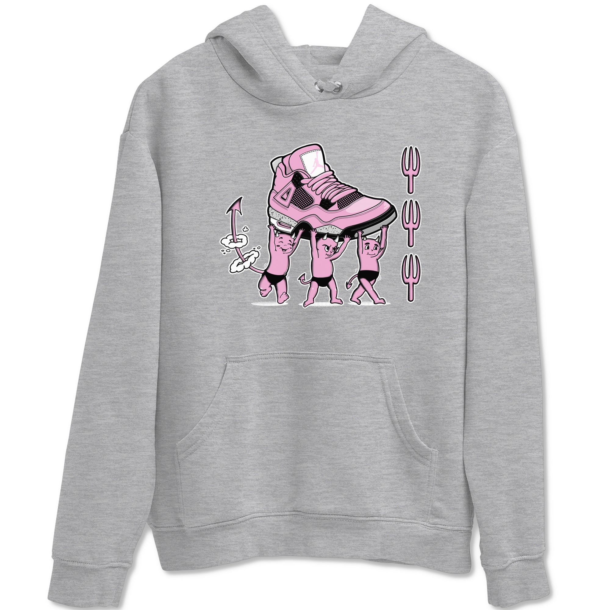 4s Retro Orchid shirts to match jordans Devil Babies sneaker match tees Air Jordan 4 WMNS Orchid match shoes to clothes SNRT Sneaker Tees unisex cotton Heather Grey 2 shirts