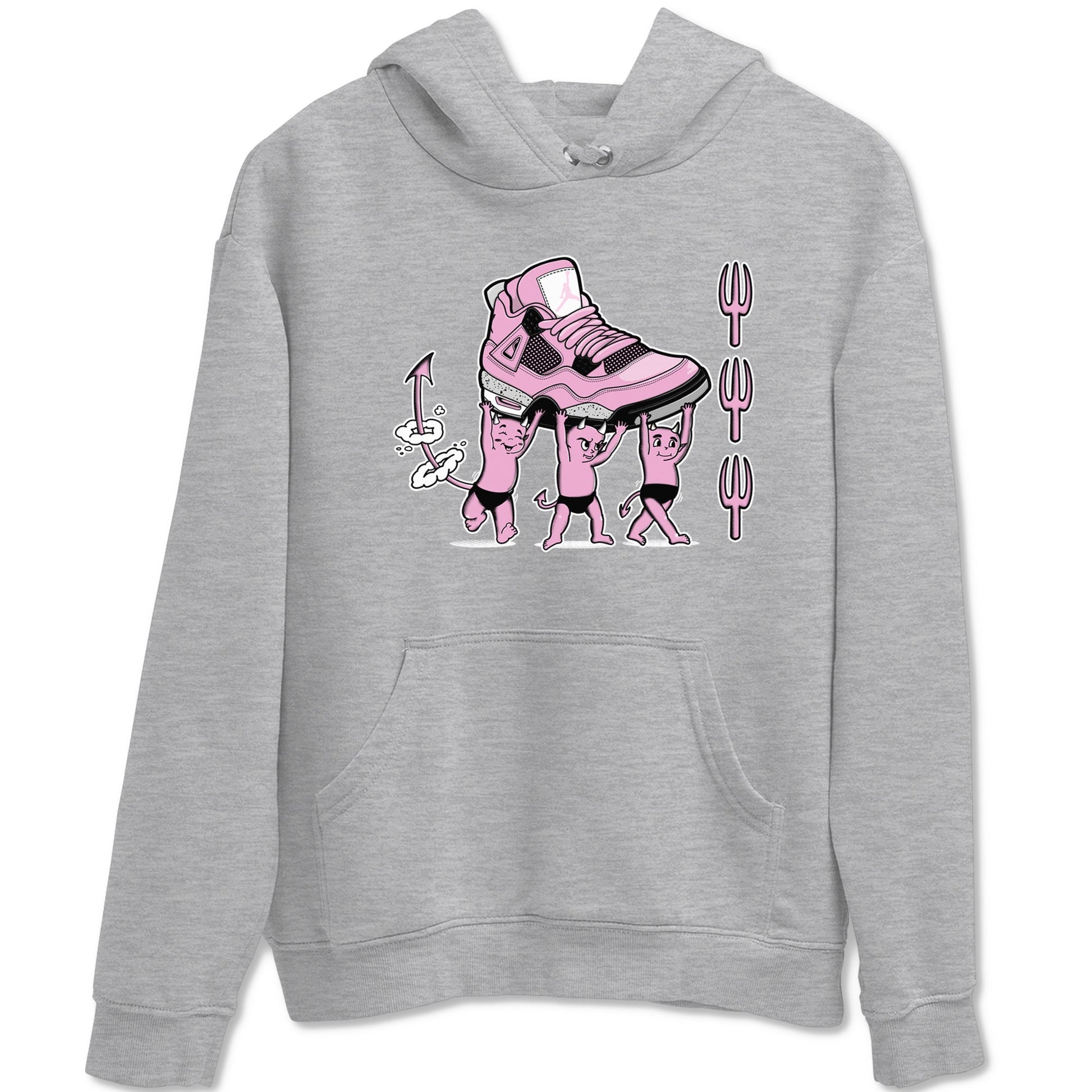 4s Retro Orchid shirts to match jordans Devil Babies sneaker match tees Air Jordan 4 WMNS Orchid match shoes to clothes SNRT Sneaker Tees unisex cotton Heather Grey 2 shirts
