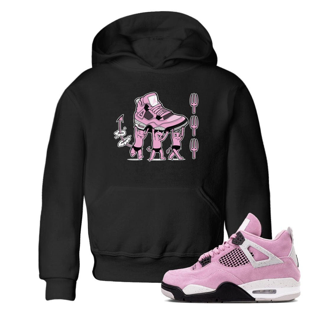 4s Retro Orchid shirts to match jordans Devil Babies sneaker match tees Air Jordan 4 WMNS Orchid match shoes to clothes SNRT Sneaker Tees Youth Baby Black 1 tee