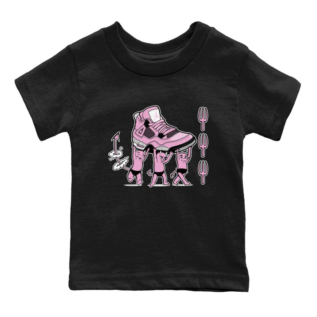 4s Retro Orchid shirts to match jordans Devil Babies sneaker match tees Air Jordan 4 WMNS Orchid match shoes to clothes SNRT Sneaker Tees Youth Baby Black 2 tee