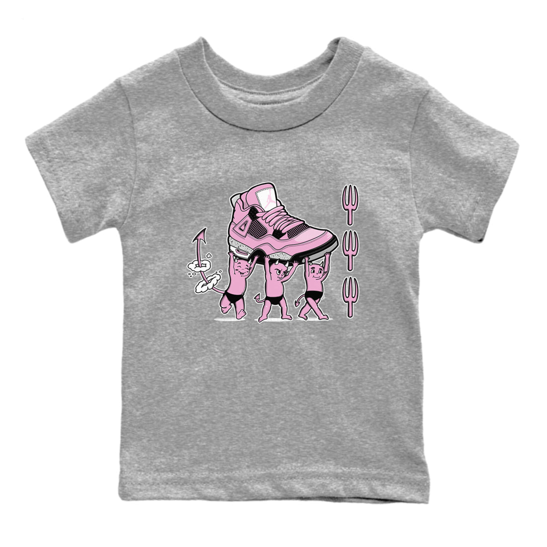 4s Retro Orchid shirts to match jordans Devil Babies sneaker match tees Air Jordan 4 WMNS Orchid match shoes to clothes SNRT Sneaker Tees Youth Baby Heather Grey 2 tee