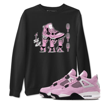 4s Retro Orchid shirts to match jordans Devil Babies sneaker match tees Air Jordan 4 WMNS Orchid match shoes to clothes SNRT Sneaker Tees unisex cotton Black 1 shirts