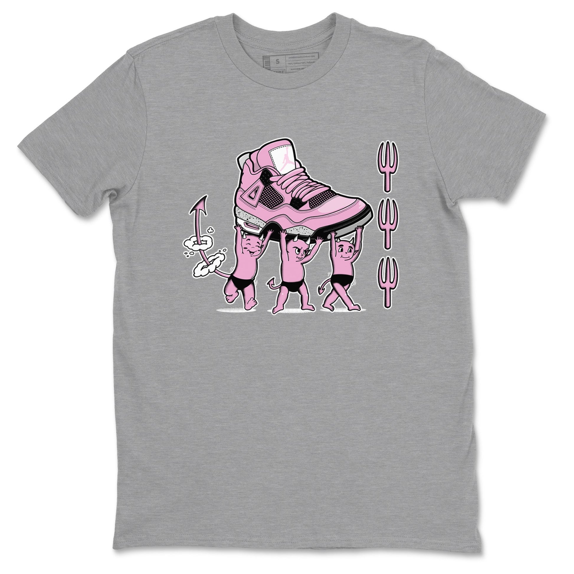 4s Retro Orchid shirts to match jordans Devil Babies sneaker match tees Air Jordan 4 WMNS Orchid match shoes to clothes SNRT Sneaker Tees unisex cotton Heather Grey 2 shirts