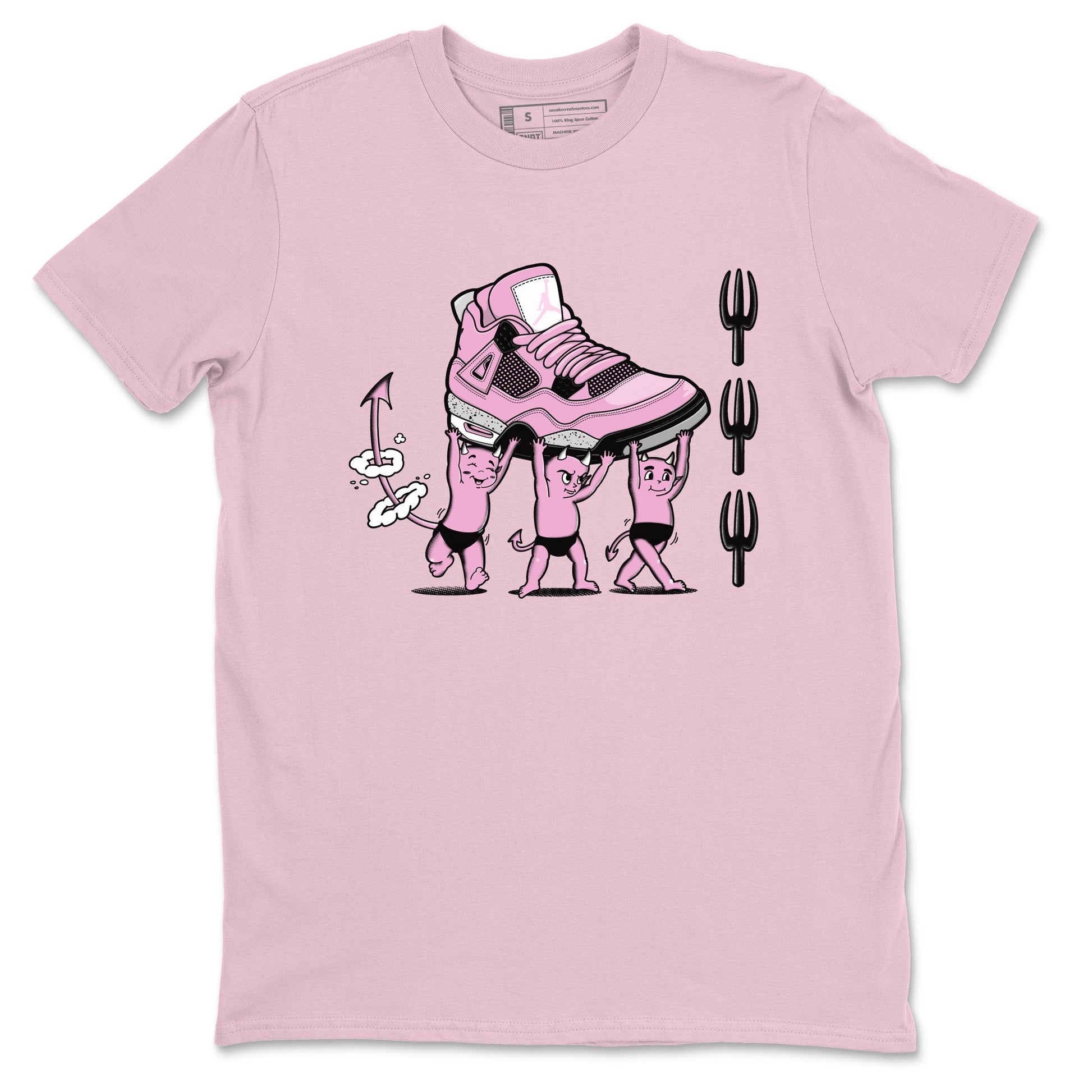 4s Retro Orchid shirts to match jordans Devil Babies sneaker match tees Air Jordan 4 WMNS Orchid match shoes to clothes SNRT Sneaker Tees unisex cotton Pink 2 shirts
