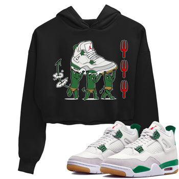 4s Pine Green shirts to match jordans Devil Babies sneaker match tees Air Jordan 4 Pine Green SNRT Sneaker Release Tees unisex cotton Black 1 Crop Shirts