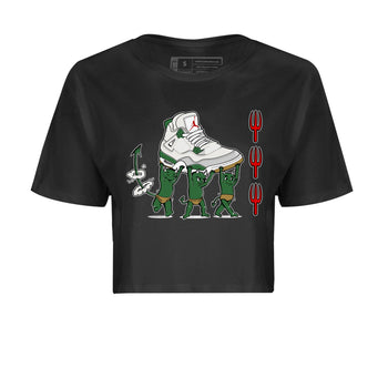 4s Pine Green shirts to match jordans Devil Babies sneaker match tees Air Jordan 4 Pine Green SNRT Sneaker Release Tees unisex cotton Black 2 Crop Shirts