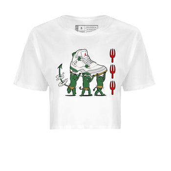 4s Pine Green shirts to match jordans Devil Babies sneaker match tees Air Jordan 4 Pine Green SNRT Sneaker Release Tees unisex cotton White 2 Crop Shirts