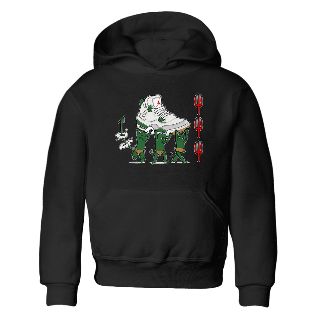 4s Pine Green shirts to match jordans Devil Babies sneaker match tees Air Jordan 4 Pine Green SNRT Sneaker Release Tees Youth Baby Black 2 crew neck shirts