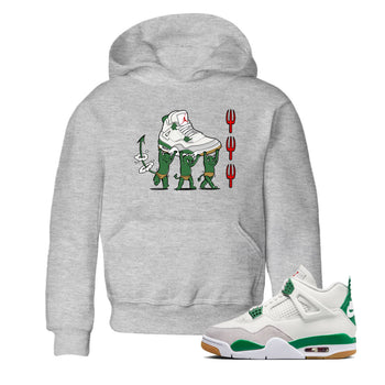 4s Pine Green shirts to match jordans Devil Babies sneaker match tees Air Jordan 4 Pine Green SNRT Sneaker Release Tees Youth Baby Heather Grey 1 crew neck shirts