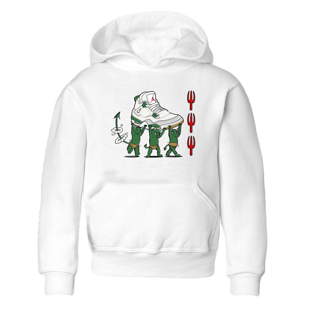 4s Pine Green shirts to match jordans Devil Babies sneaker match tees Air Jordan 4 Pine Green SNRT Sneaker Release Tees Youth Baby White 2 crew neck shirts