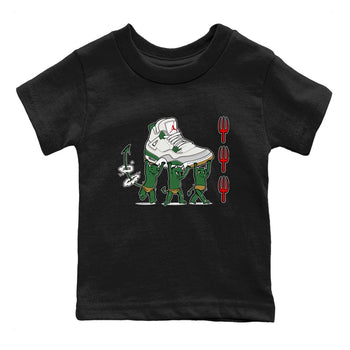 4s Pine Green shirts to match jordans Devil Babies sneaker match tees Air Jordan 4 Pine Green SNRT Sneaker Release Tees Youth Baby Black 2 crew neck shirts