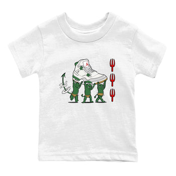 4s Pine Green shirts to match jordans Devil Babies sneaker match tees Air Jordan 4 Pine Green SNRT Sneaker Release Tees Youth Baby White 2 crew neck shirts