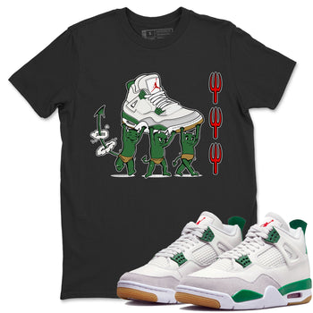 4s Pine Green shirts to match jordans Devil Babies sneaker match tees Air Jordan 4 Pine Green SNRT Sneaker Release Tees unisex cotton Black 1 crew neck shirts