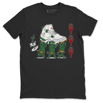 4s Pine Green shirts to match jordans Devil Babies sneaker match tees Air Jordan 4 Pine Green SNRT Sneaker Release Tees unisex cotton Black 2 crew neck shirts