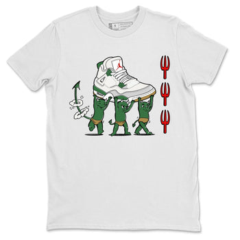 4s Pine Green shirts to match jordans Devil Babies sneaker match tees Air Jordan 4 Pine Green SNRT Sneaker Release Tees unisex cotton White 2 crew neck shirts