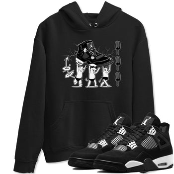 4s White Thunder shirts to match jordans Devil Babies sneaker match tees Air Jordan 4 Retro White Thunder SNRT Sneaker Release Tees unisex cotton Black 1 crew neck shirts