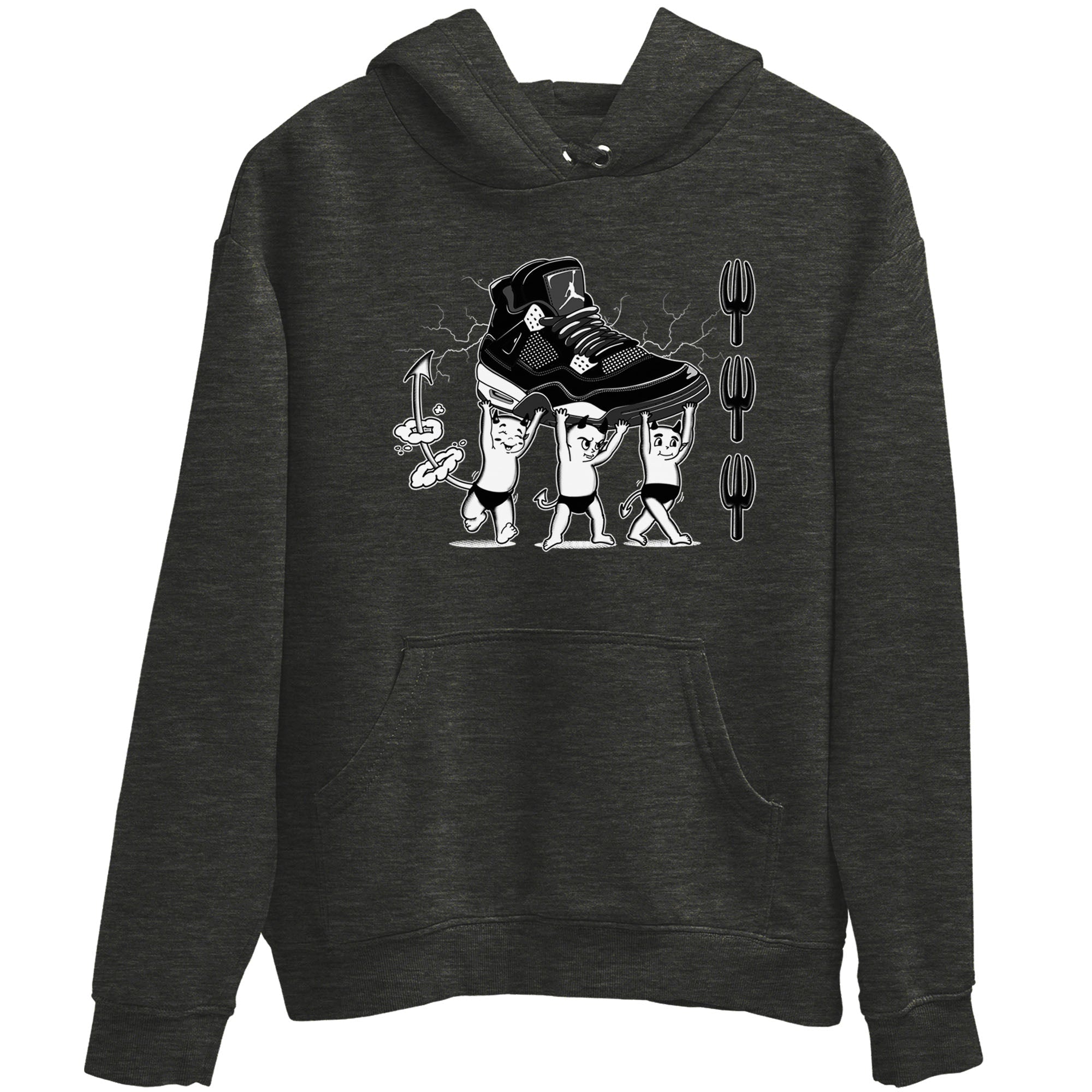 4s White Thunder shirts to match jordans Devil Babies sneaker match tees Air Jordan 4 Retro White Thunder SNRT Sneaker Release Tees unisex cotton Charcoal Heather 2 crew neck shirts