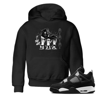 4s White Thunder shirts to match jordans Devil Babies sneaker match tees Air Jordan 4 Retro White Thunder SNRT Sneaker Release Tees Youth Baby Black 1 crew neck shirts