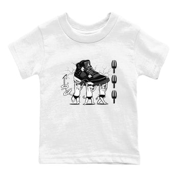 4s White Thunder shirts to match jordans Devil Babies sneaker match tees Air Jordan 4 Retro White Thunder SNRT Sneaker Release Tees Youth Baby White 2 crew neck shirts