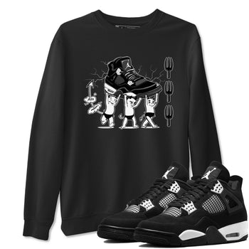 4s White Thunder shirts to match jordans Devil Babies sneaker match tees Air Jordan 4 Retro White Thunder SNRT Sneaker Release Tees unisex cotton Black 1 crew neck shirts