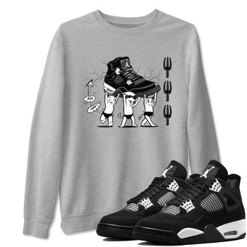 4s White Thunder shirts to match jordans Devil Babies sneaker match tees Air Jordan 4 Retro White Thunder SNRT Sneaker Release Tees unisex cotton Heather Grey 1 crew neck shirts