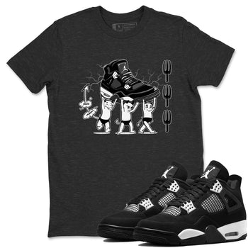 4s White Thunder shirts to match jordans Devil Babies sneaker match tees Air Jordan 4 Retro White Thunder SNRT Sneaker Release Tees unisex cotton Charcoal Heather 1 crew neck shirts
