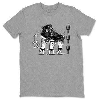 4s White Thunder shirts to match jordans Devil Babies sneaker match tees Air Jordan 4 Retro White Thunder SNRT Sneaker Release Tees unisex cotton Heather Grey 2 crew neck shirts