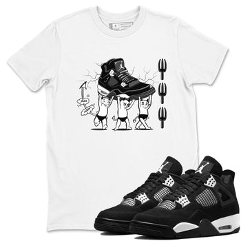 4s White Thunder shirts to match jordans Devil Babies sneaker match tees Air Jordan 4 Retro White Thunder SNRT Sneaker Release Tees unisex cotton White 1 crew neck shirts