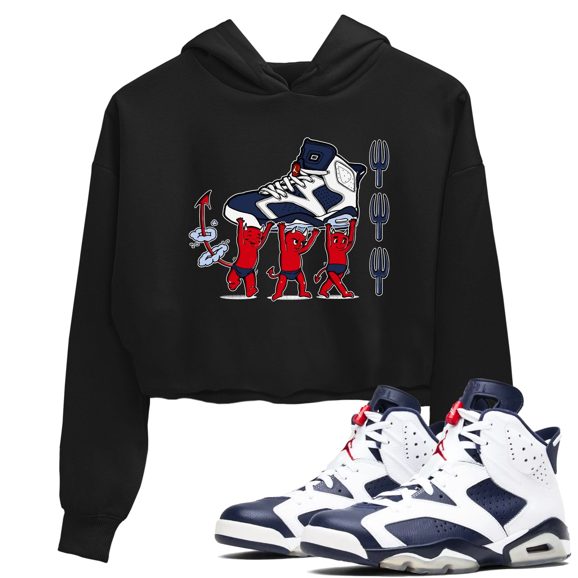 6s White And Midnight Navy shirts to match jordans Devil Babies sneaker match tees Air Jordan 6 White And Midnight Navy SNRT Sneaker Release Tees unisex cotton Black 1 Crop Shirts