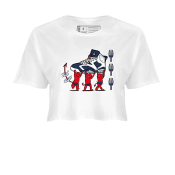 6s White And Midnight Navy shirts to match jordans Devil Babies sneaker match tees Air Jordan 6 White And Midnight Navy SNRT Sneaker Release Tees unisex cotton White 2 Crop Shirts