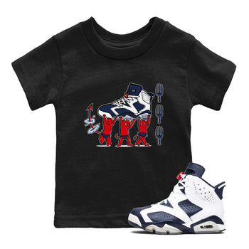 6s White And Midnight Navy shirts to match jordans Devil Babies sneaker match tees Air Jordan 6 White And Midnight Navy SNRT Sneaker Release Tees Youth Baby Black 1 crew neck shirts