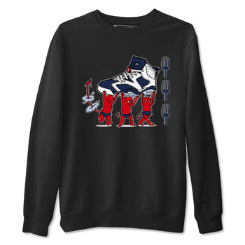 6s White And Midnight Navy shirts to match jordans Devil Babies sneaker match tees Air Jordan 6 White And Midnight Navy SNRT Sneaker Release Tees unisex cotton Black 2 crew neck shirts