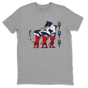 6s White And Midnight Navy shirts to match jordans Devil Babies sneaker match tees Air Jordan 6 White And Midnight Navy SNRT Sneaker Release Tees unisex cotton Heather Grey 2 crew neck shirts