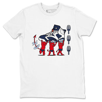6s White And Midnight Navy shirts to match jordans Devil Babies sneaker match tees Air Jordan 6 White And Midnight Navy SNRT Sneaker Release Tees unisex cotton White 2 crew neck shirts