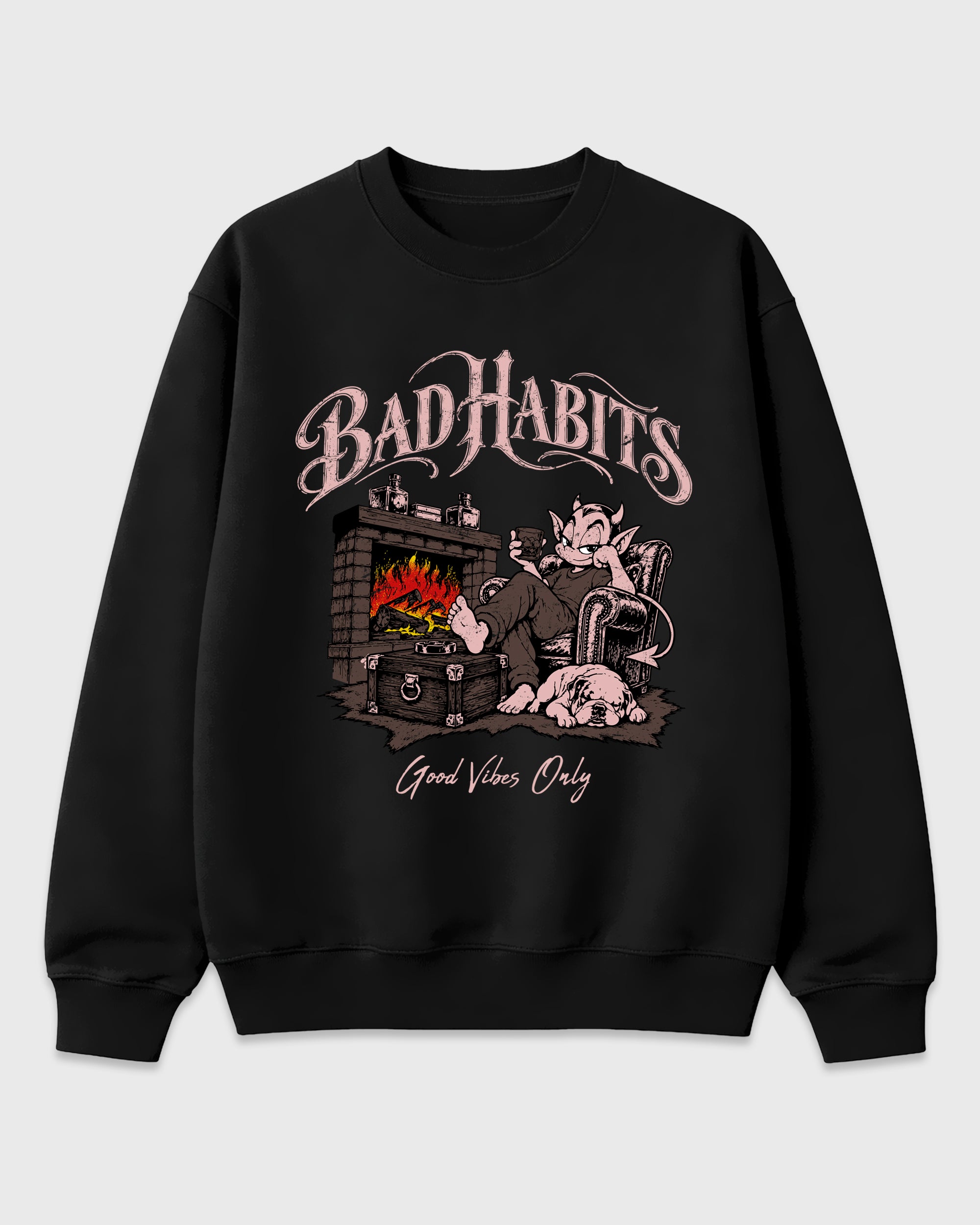 Devil's Lounge Graphic T-Shirt featuring original streetwear artwork designed to match the Air Jordan 3 Fireside. Black 2 Graphic Tee.