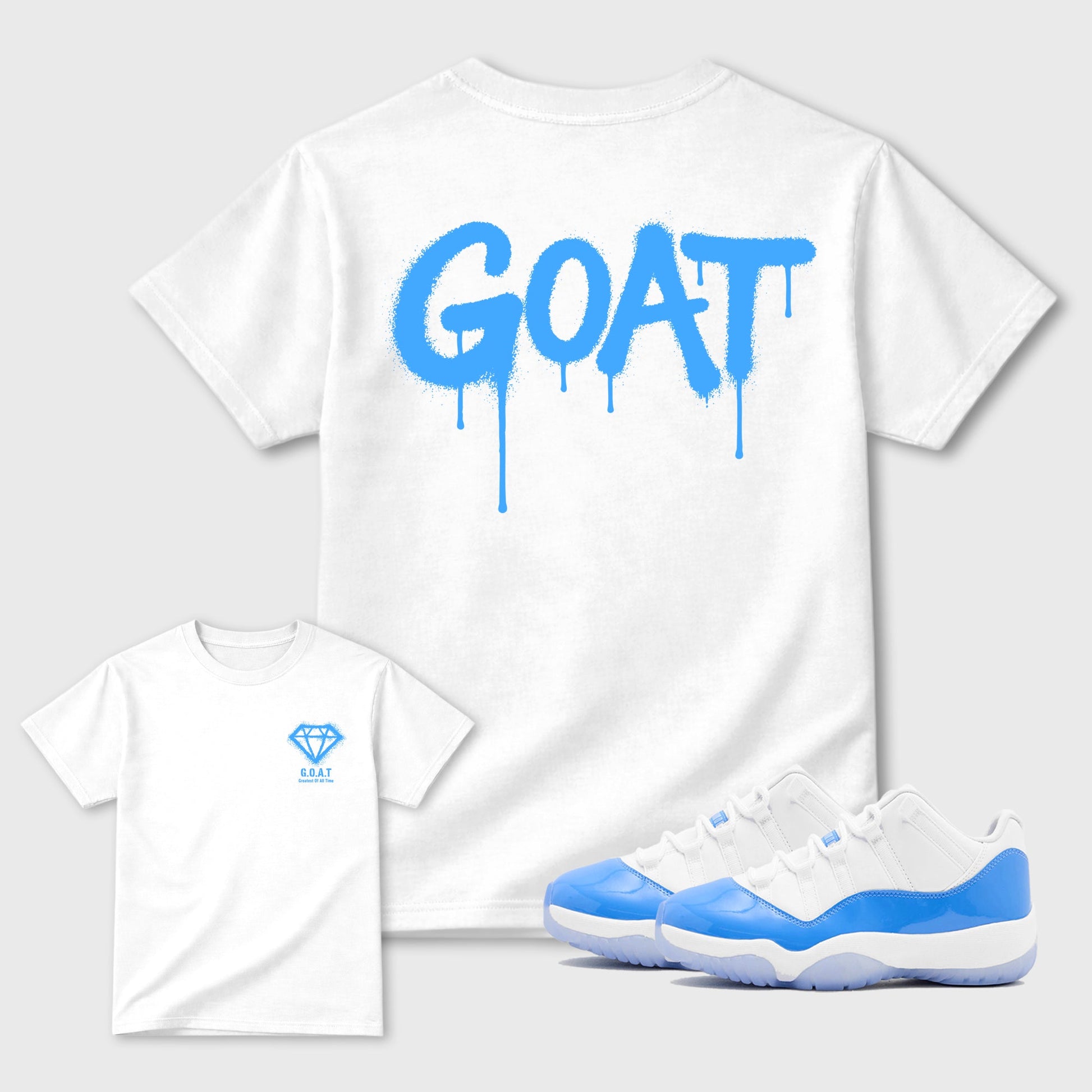 Diamond Goat sneaker match t-shirt styled to complete your fit with the sneakers, shown in White.