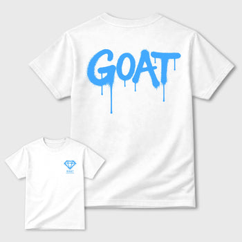Diamond Goat sneaker match t-shirt styled to complete your fit with the sneakers, shown in White.