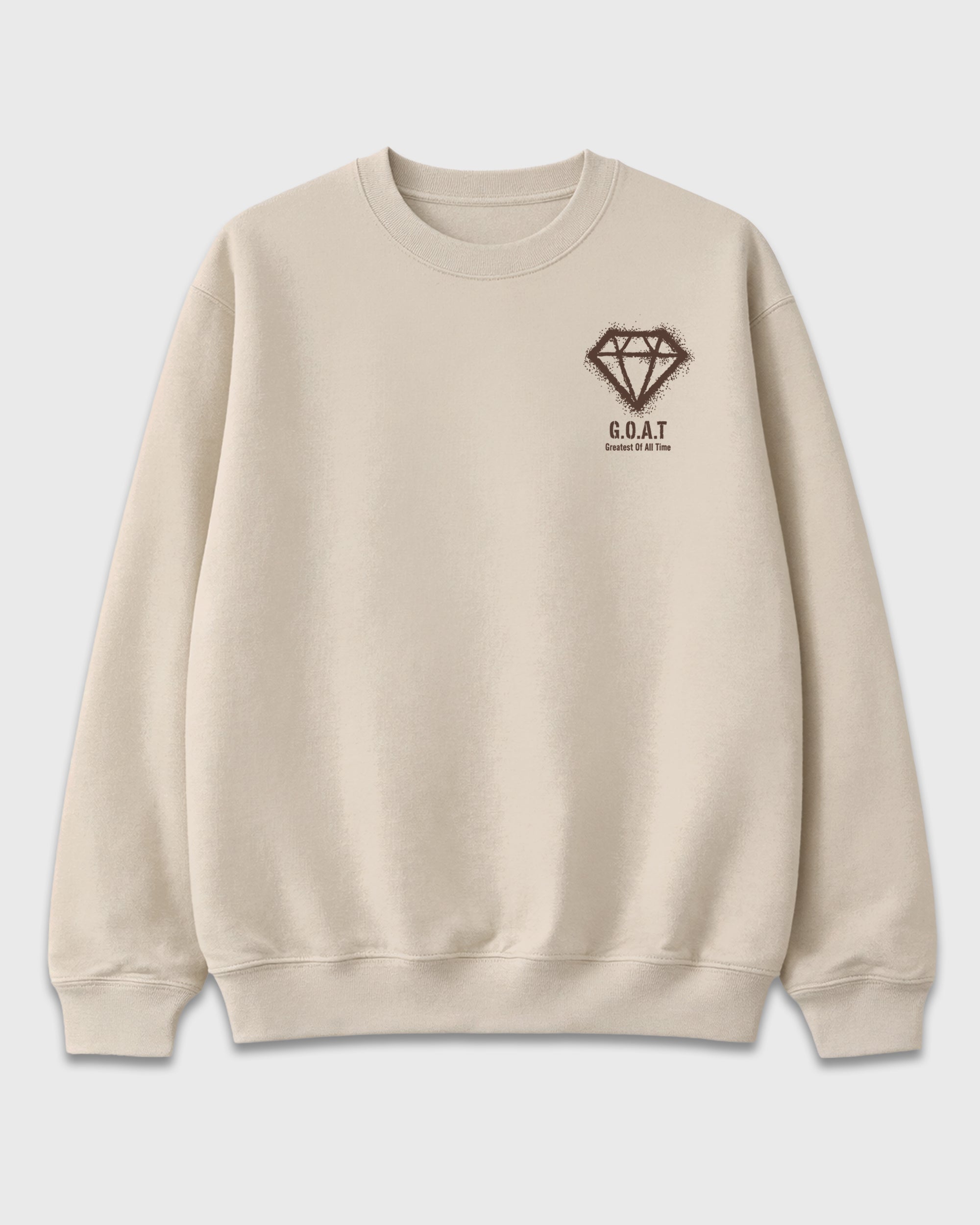 Diamond Goat Natural Graphic Sweatshirt - 3, a graphic streetwear sweatshirt inspired by Air Jordan 12 Fireside sneakers for an easy coordinated sneaker fit.