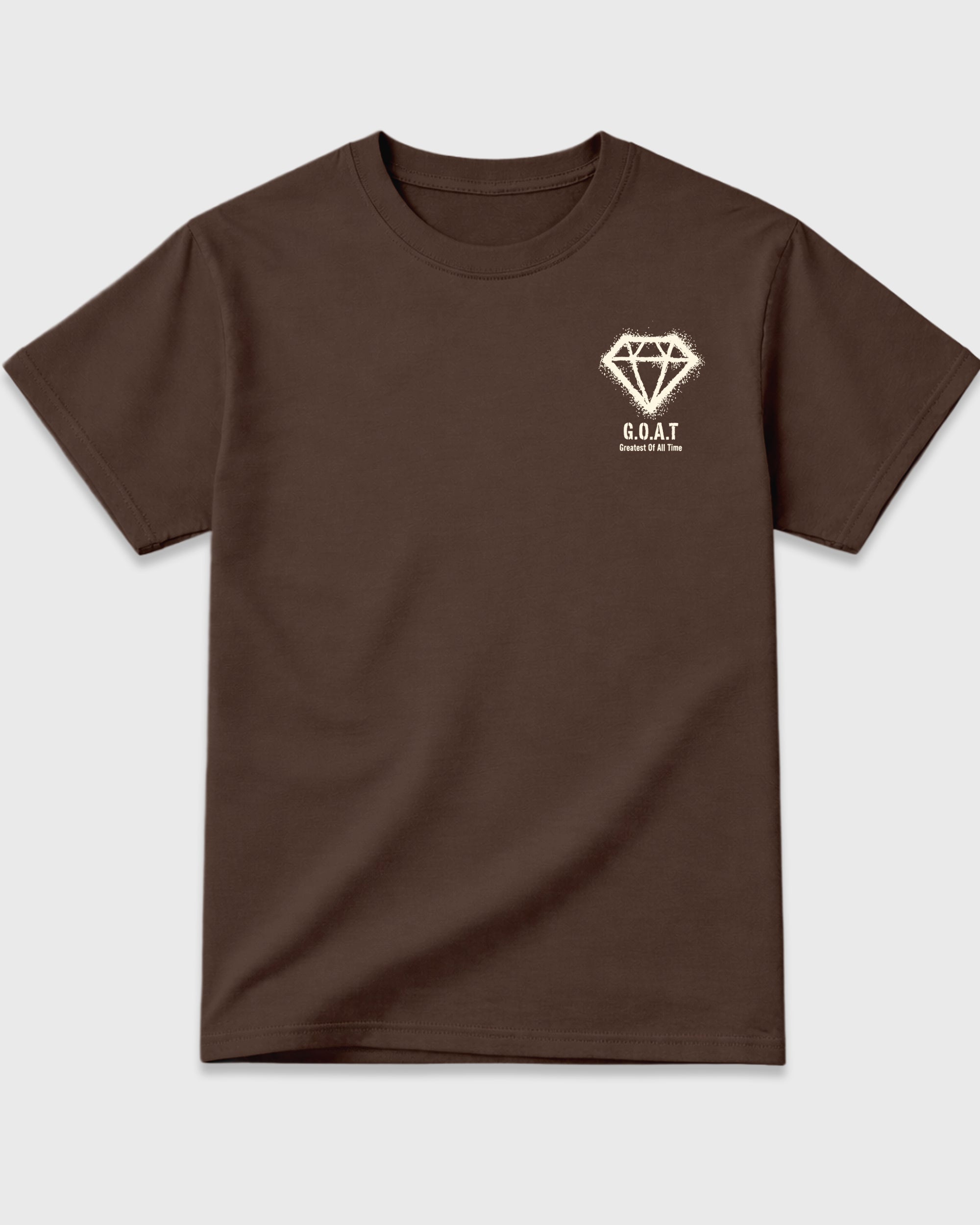 Diamond Goat Dark Chocolate Front & Back Graphic T-Shirt - 3, sneaker matching shirt designed to pair with Air Jordan 12 Fireside sneakers for a coordinated streetwear outfit.
