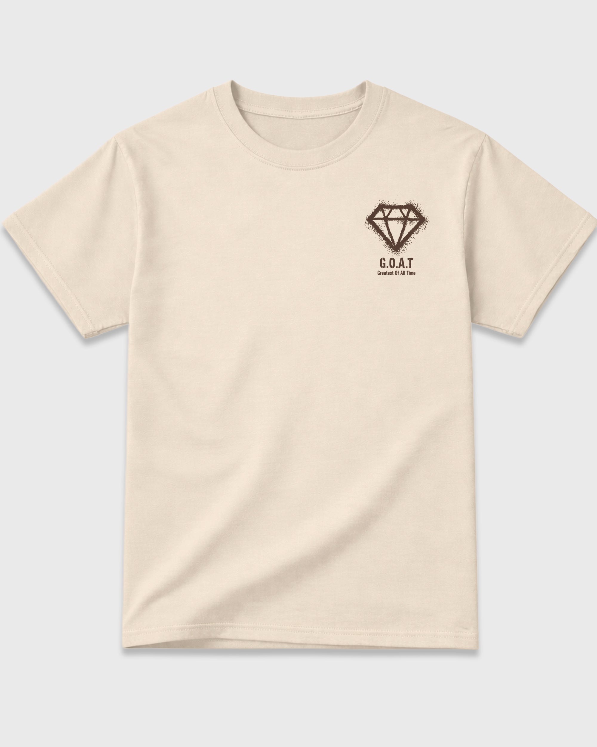 Diamond Goat Natural Front & Back Graphic T-Shirt - 3, sneaker matching shirt designed to pair with Air Jordan 12 Fireside sneakers for a coordinated streetwear outfit.