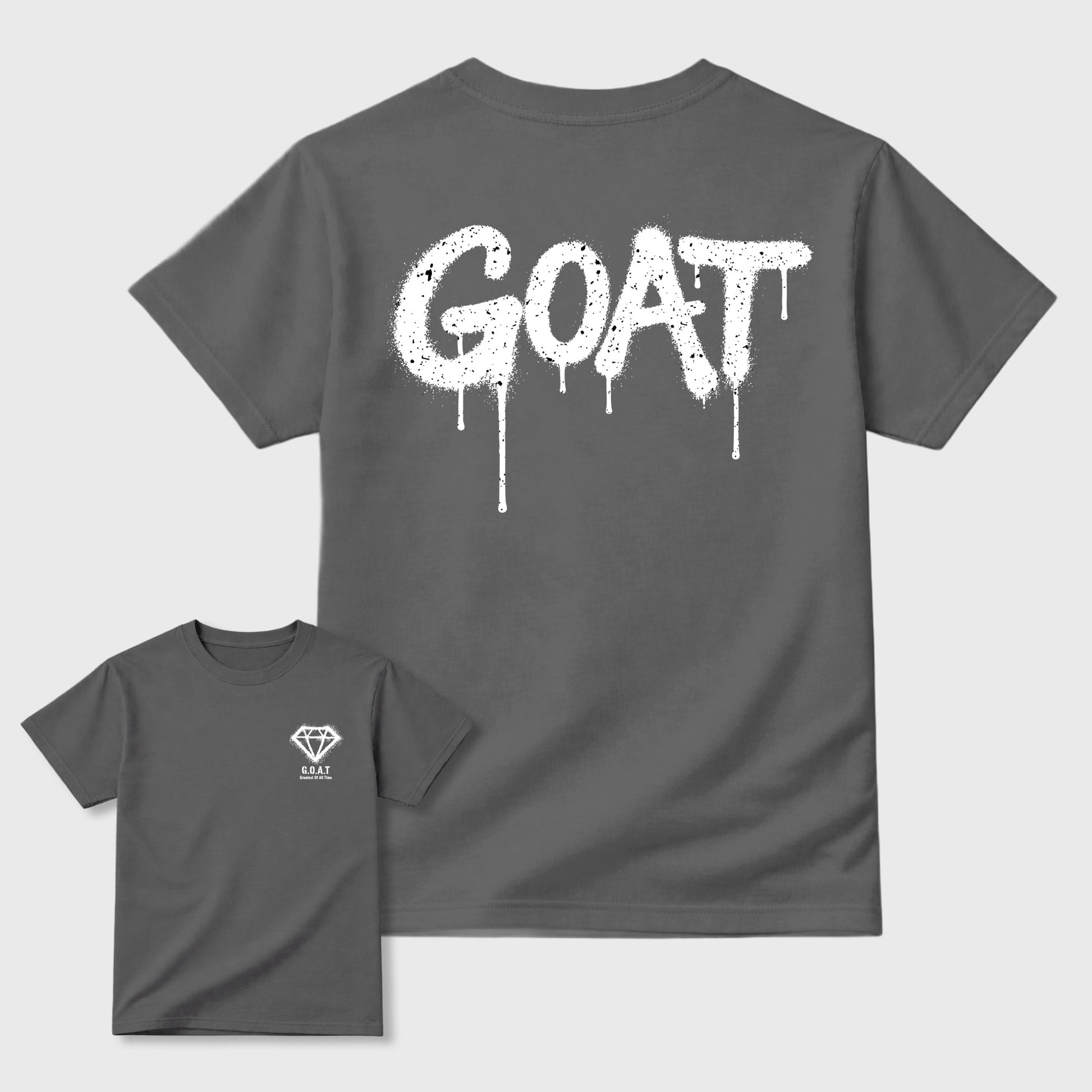 Diamond Goat sneaker match t-shirt styled to complete your fit with the sneakers, shown in Cool Grey.