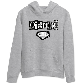 Diamond Letter sneaker match t-shirt styled to complete your fit with the Air Foamposite One Triple White sneakers, graphic shirts in Heather Grey 2.