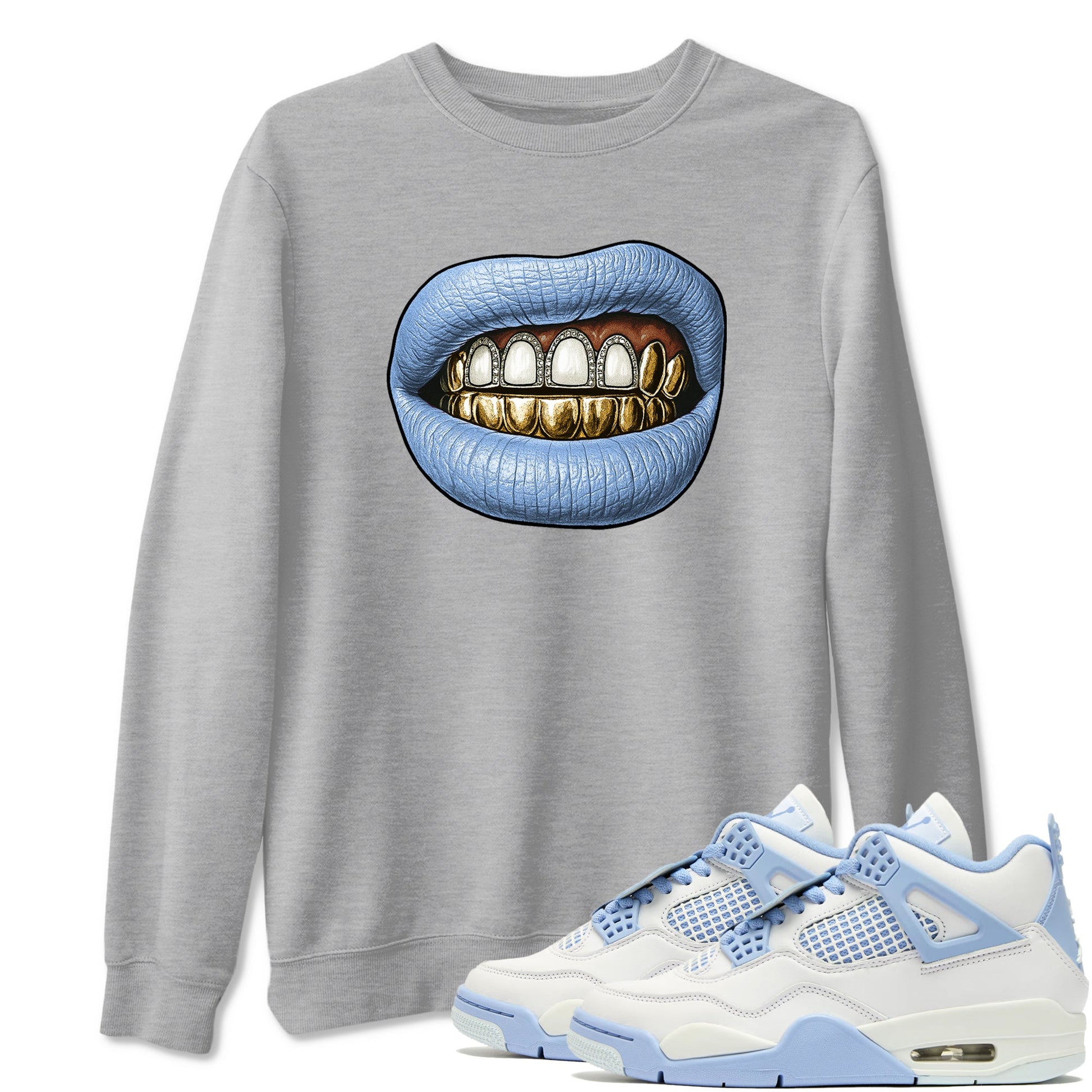 Air Jordan 4 Aluminium shirts to match jordans Diamond Teeth sneaker match tees Air Jordan 4 Forget Me Not shirts to match Jordan 1s SNRT Sneaker Tees unisex cotton Heather Grey 1 shirts