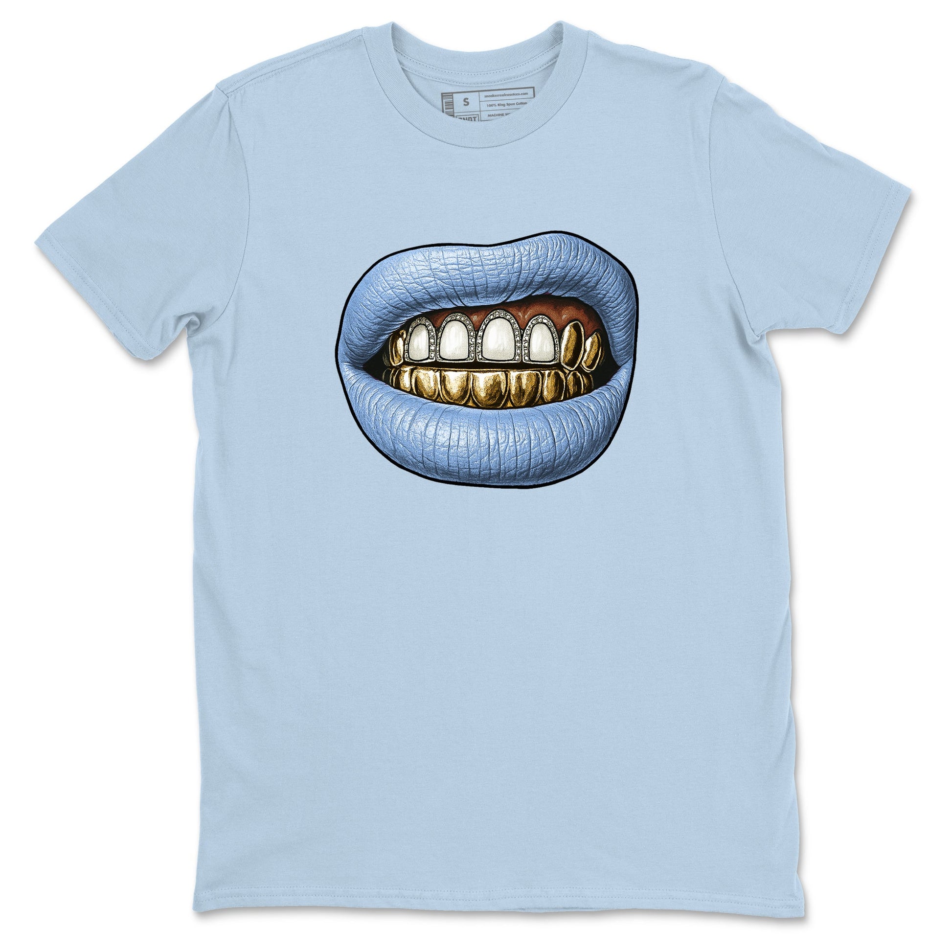 Air Jordan 4 Aluminium shirts to match jordans Diamond Teeth sneaker match tees Air Jordan 4 Forget Me Not shirts to match Jordan 1s SNRT Sneaker Tees unisex cotton Light Blue 2 shirts