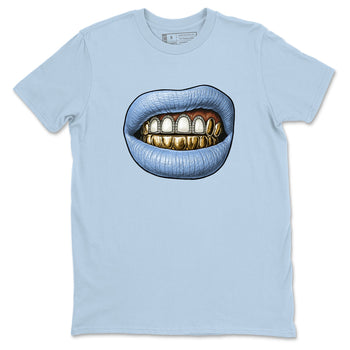Air Jordan 4 Aluminium shirts to match jordans Diamond Teeth sneaker match tees Air Jordan 4 Forget Me Not shirts to match Jordan 1s SNRT Sneaker Tees unisex cotton Light Blue 2 shirts
