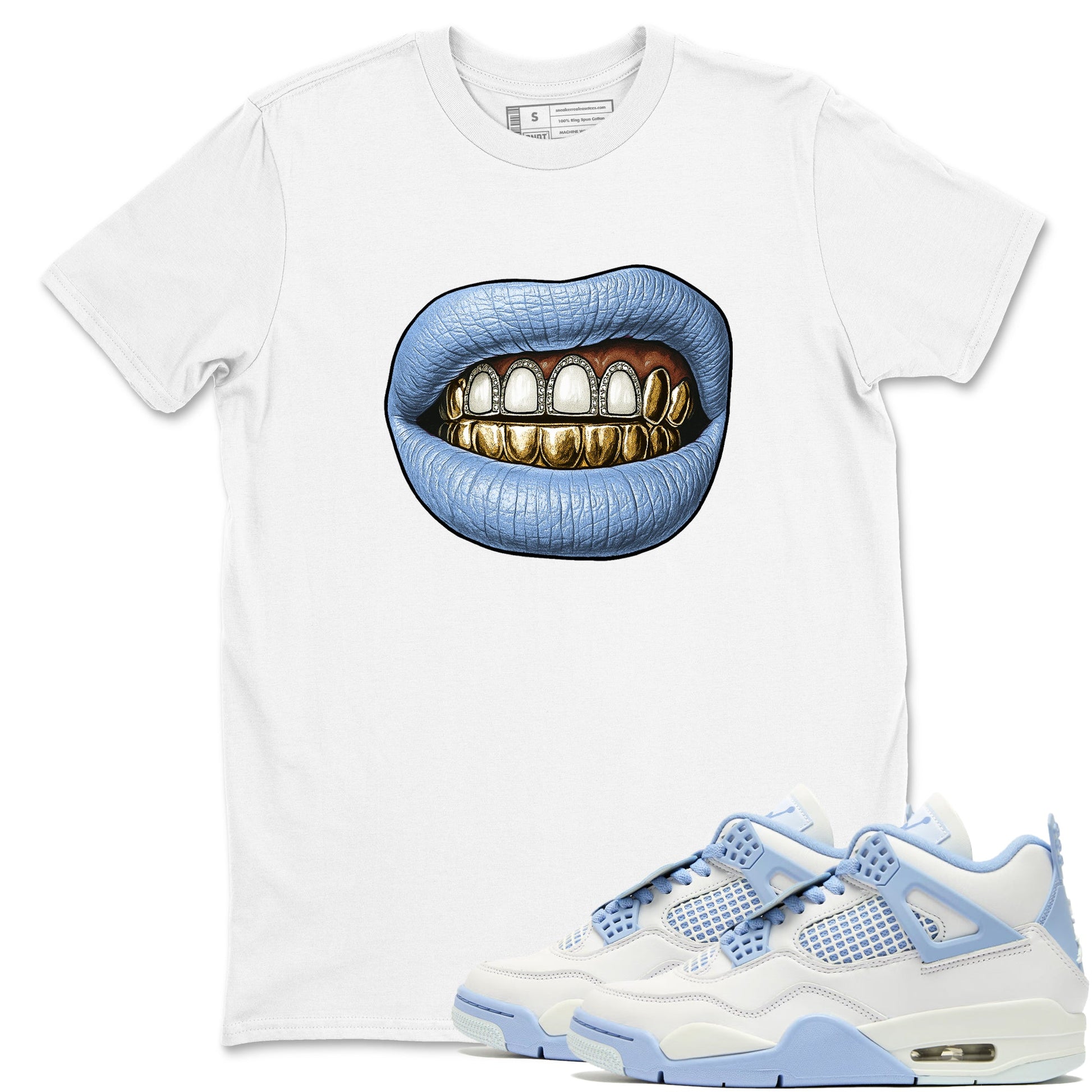 Air Jordan 4 Aluminium shirts to match jordans Diamond Teeth sneaker match tees Air Jordan 4 Forget Me Not shirts to match Jordan 1s SNRT Sneaker Tees unisex cotton White 1 shirts